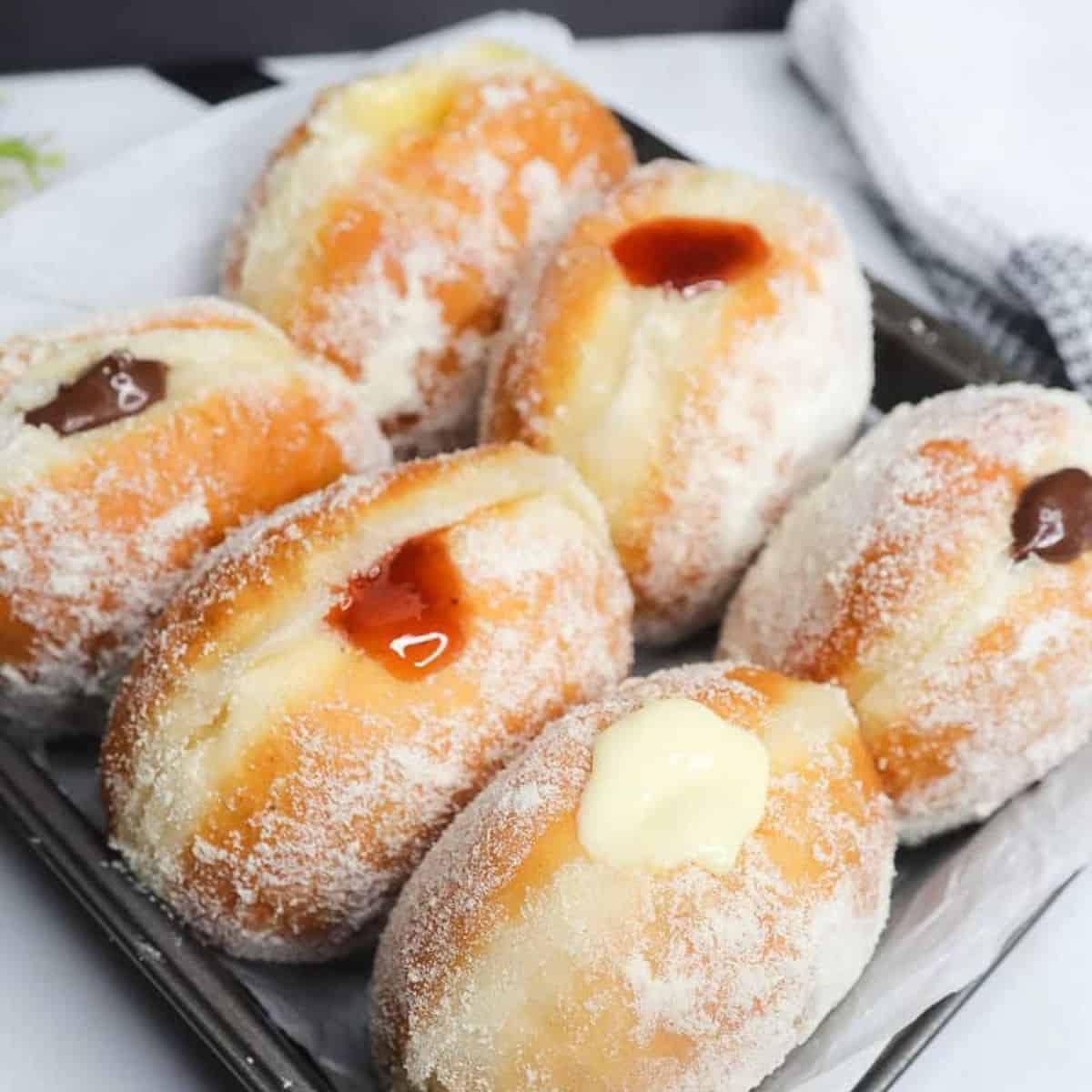 Milk coated doughnut